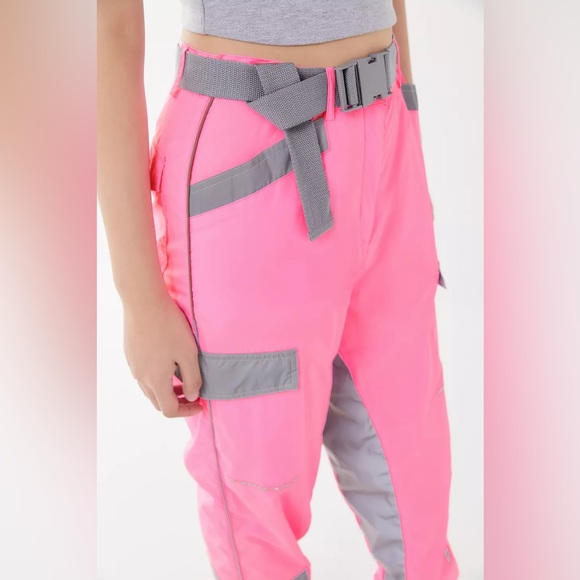 I.AM.GIA Neon Pink Reflective Neptune Track Pants NEW - Picture 4 of 9
